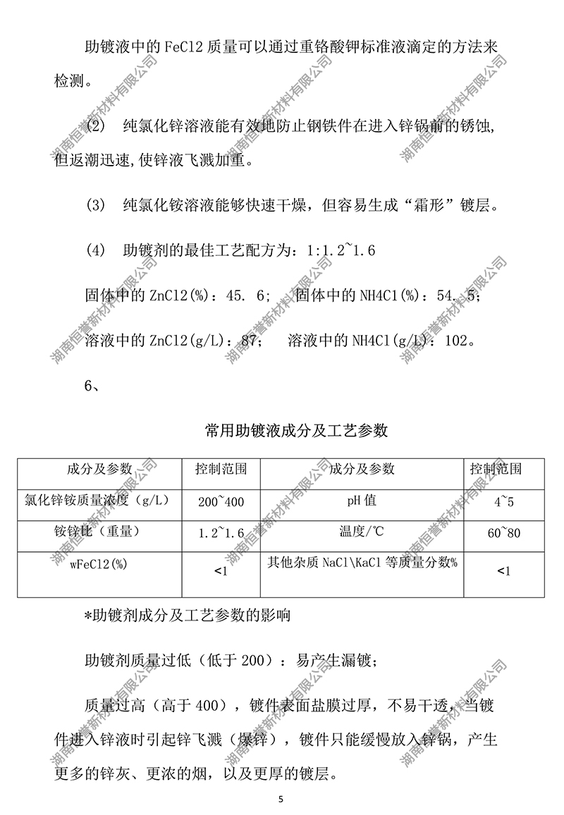 熱鍍鋅工藝-助鍍劑 禁止下載